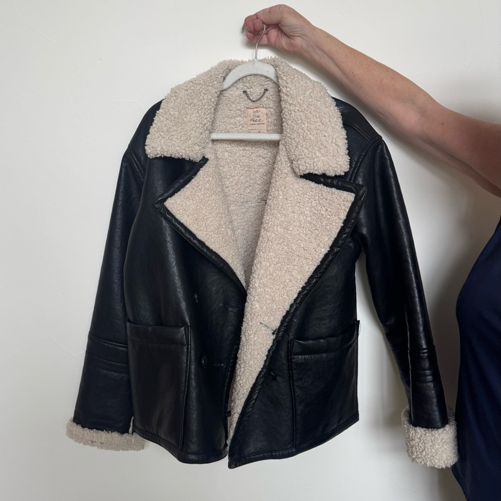 Black Shearling-Lined Jacket